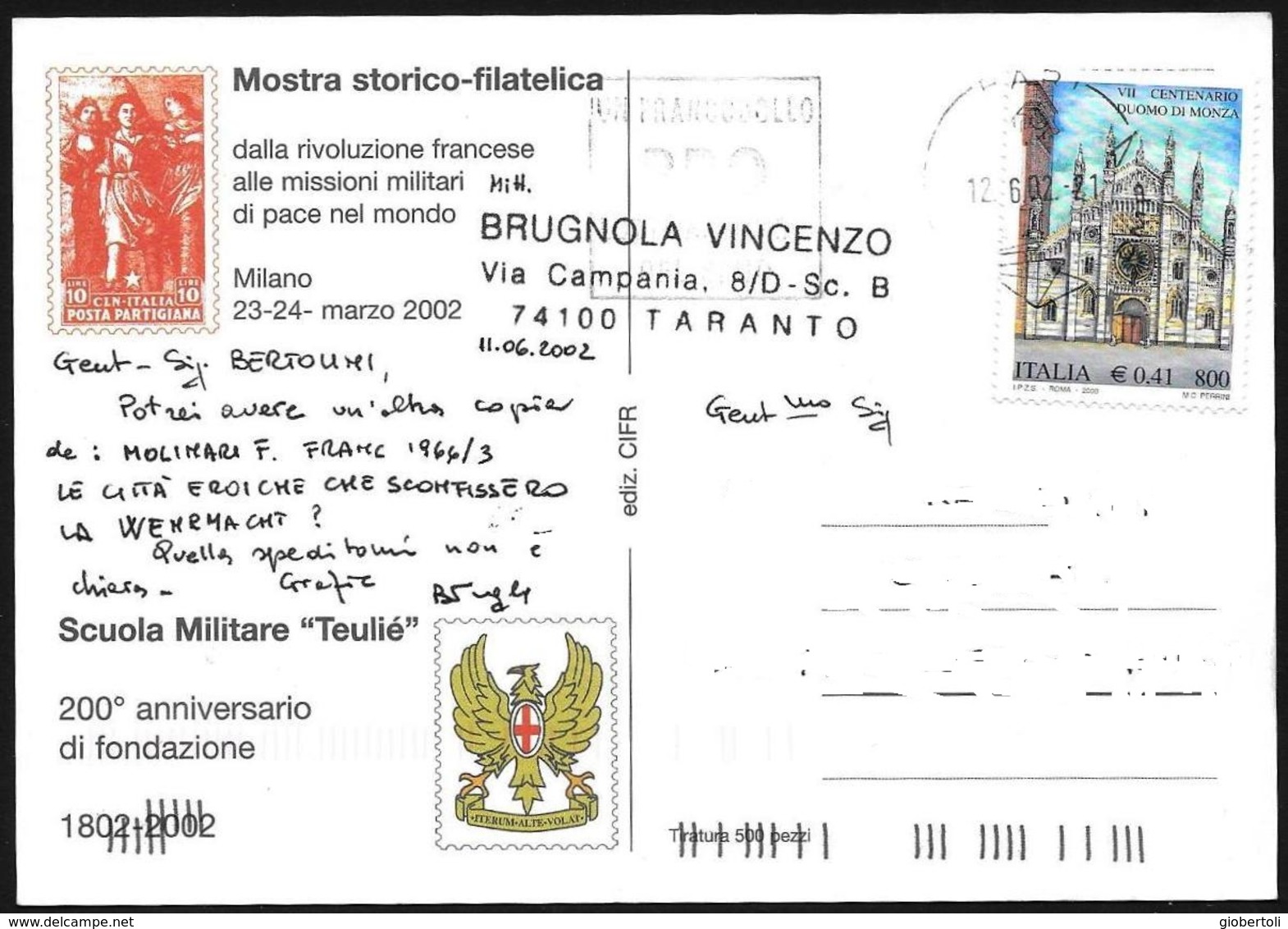 Italia/Italy/Italie: 2 Cartoline Di Propaganda Filatelica, 2 Philatelic Propaganda Postcards, 2 Cartes Postales De Propa - Francobolli (rappresentazioni)