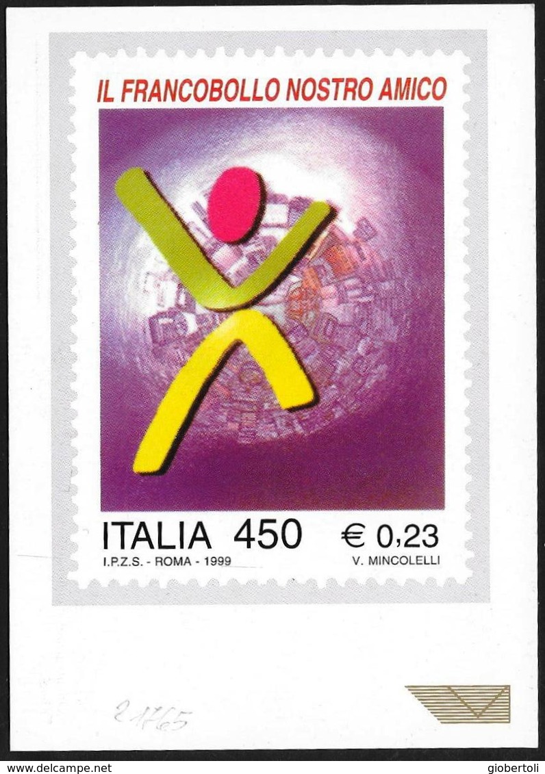 Italia/Italy/Italie: 2 Cartoline Di Propaganda Filatelica, 2 Philatelic Propaganda Postcards, 2 Cartes Postales De Propa - Francobolli (rappresentazioni)