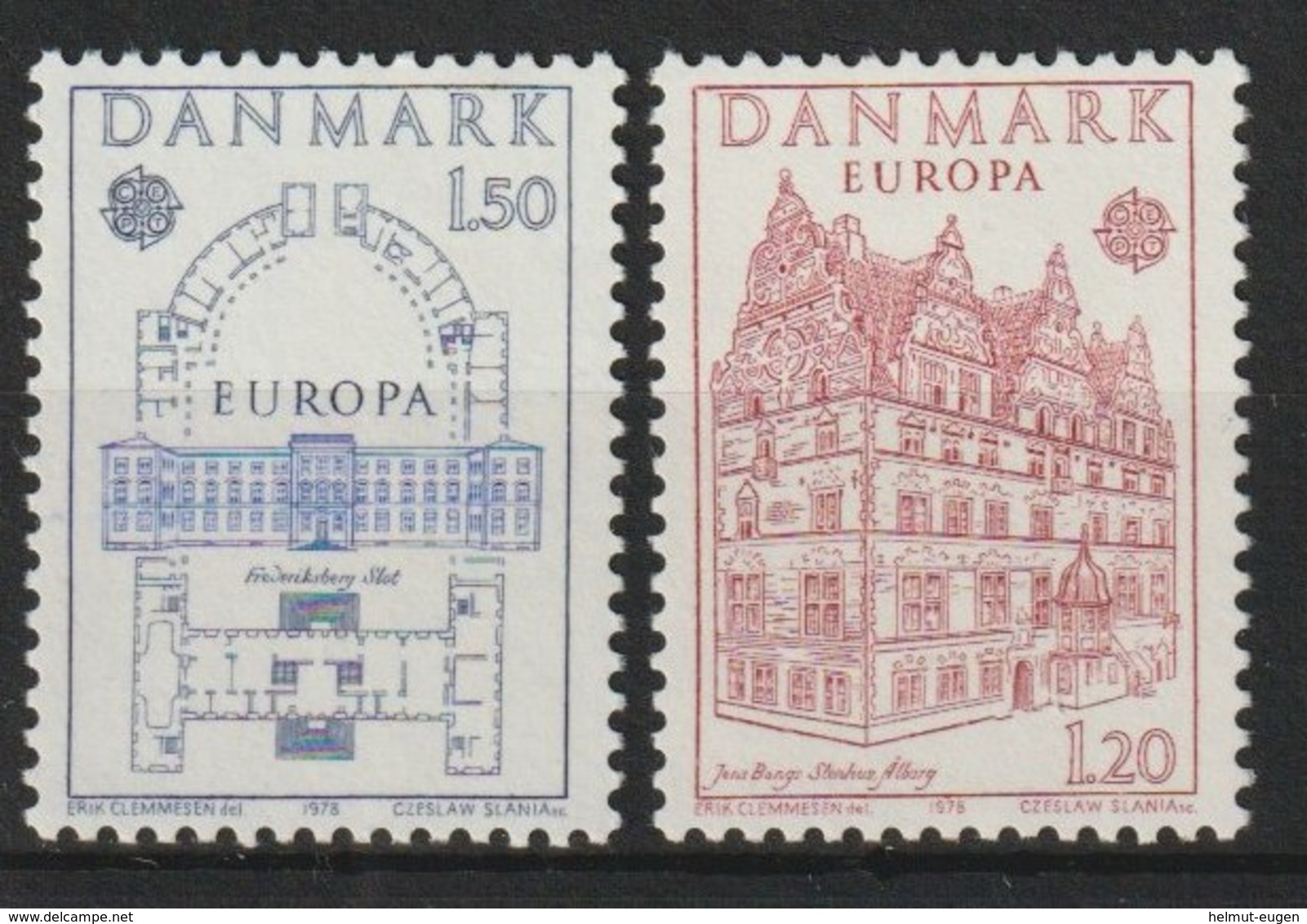 MiNr. 662 - 663 Dänemark  / 1978, 11. Mai. Europa: Baudenkmäler. - Ungebraucht