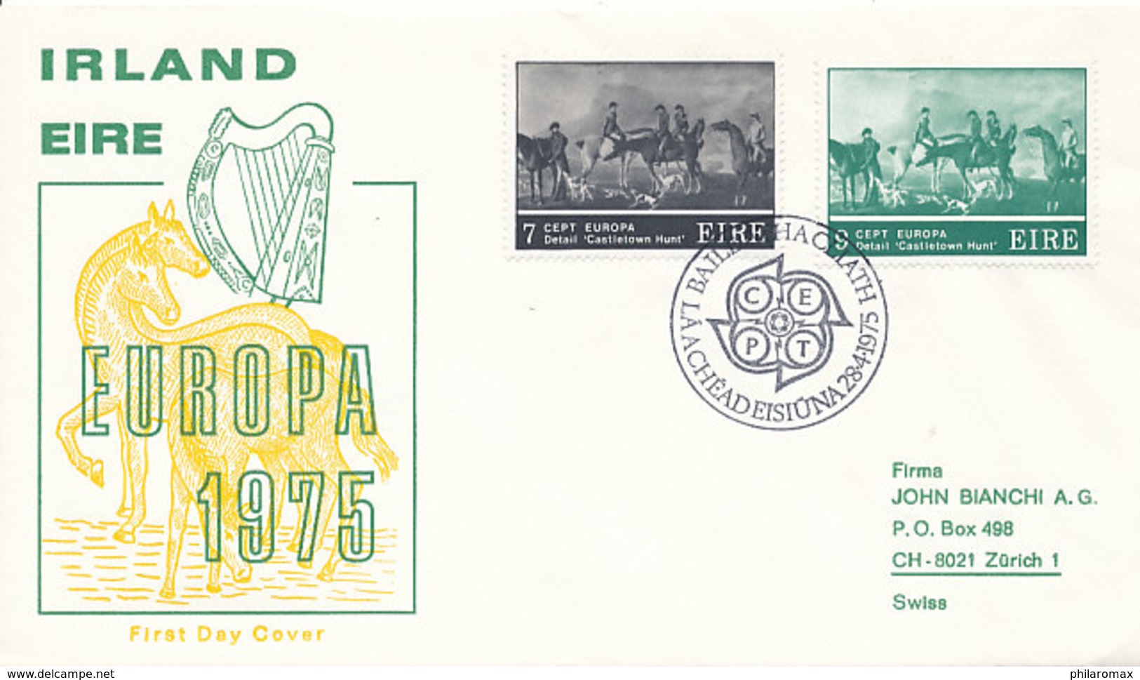 DC-1291 - FDC 1975 EUROPA CEPT - ART PAINTINGS - IRELAND EIRE - FDC