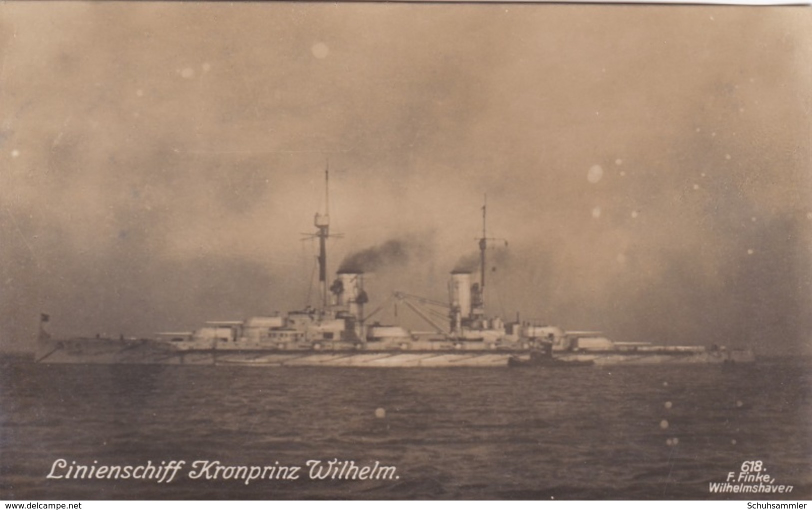 Alte Ansichtskarte Vom Linienschiff "Kronprinz Wilhelm" - Guerre