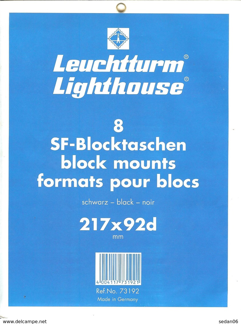 Leuchtturm - Blocs 217x92 Fond Noir (Réf. 73192) - Bandes Cristal