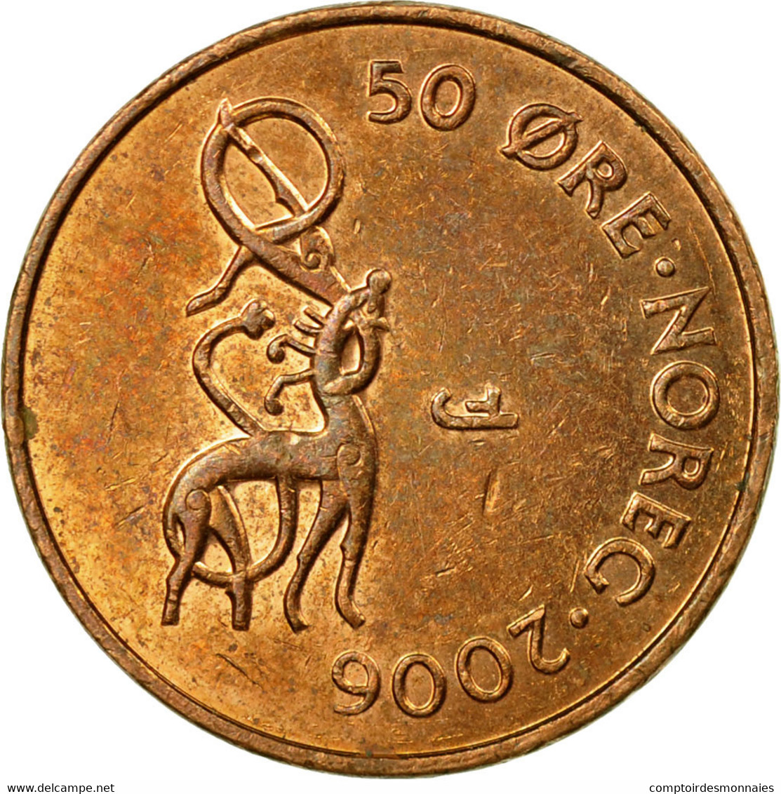 Monnaie, Norvège, Harald V, 50 Öre, 2006, TTB, Bronze, KM:460 - Norvège