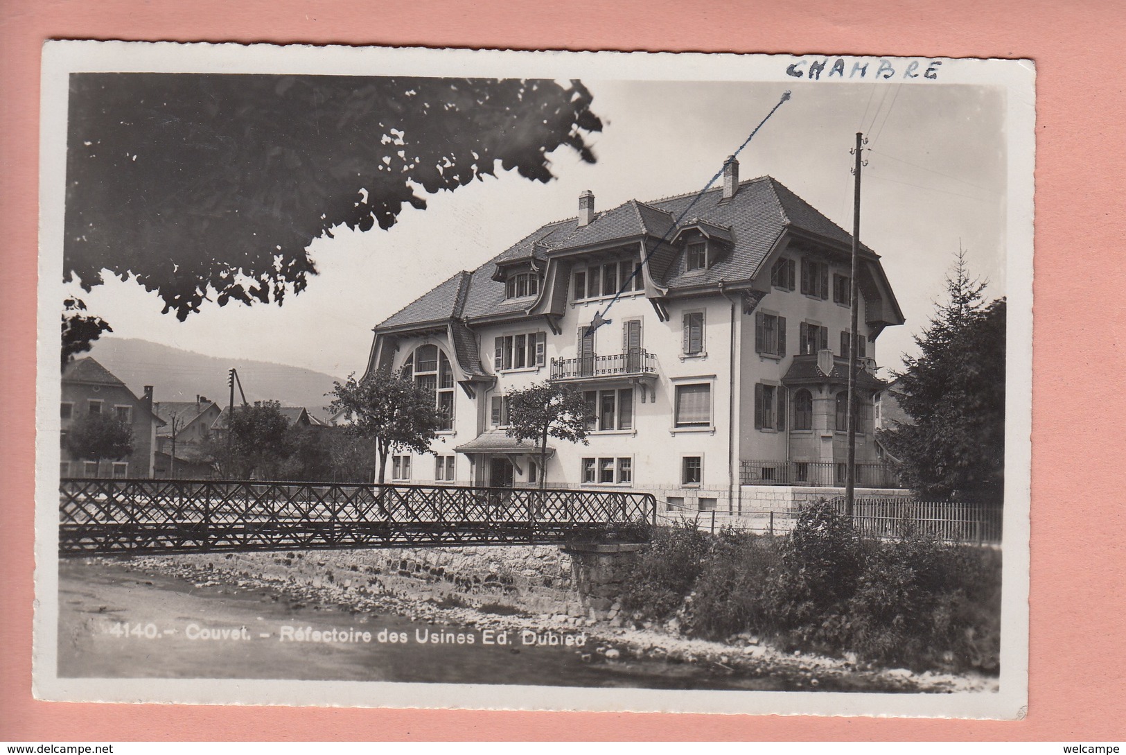 OUDE POSTKAART ZWITSERLAND  -  SCHWEIZ -  SUISSE -      COUVET - TREINSTEMPEL - SPECIAAL STEMPEL - Couvet