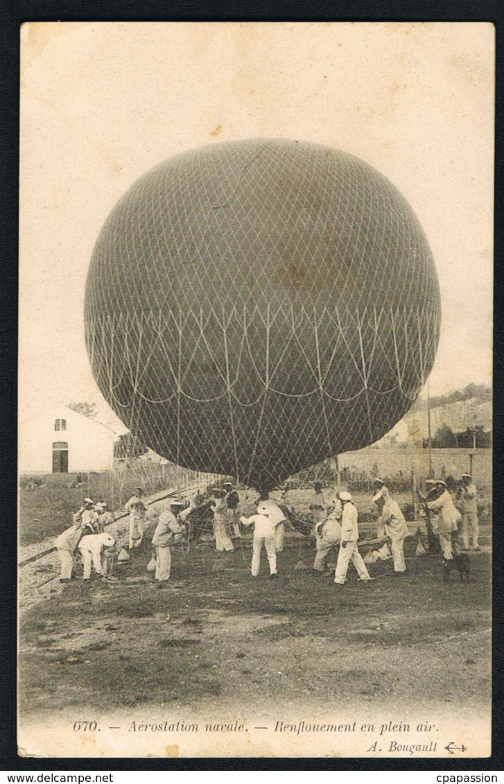 TOULON -MILITARIA- Aérostation Navale - Renflouement En Plein Air -  -Edit Bougault N° 670 - Dirigibili