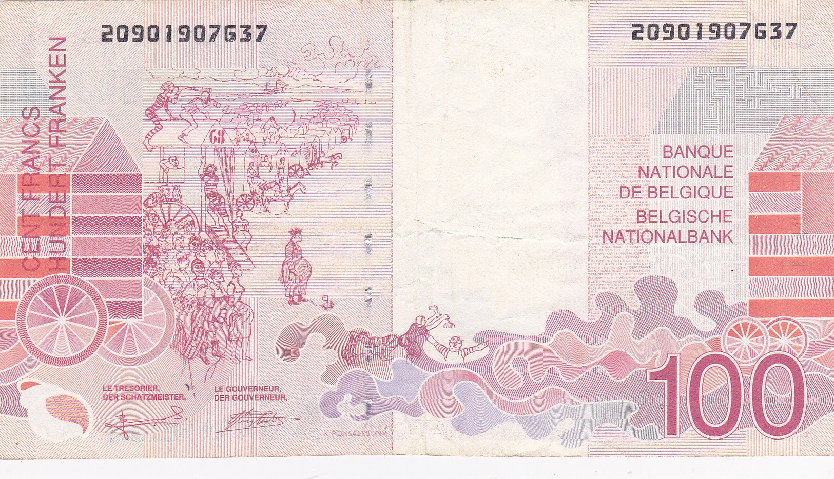 Nationale Bank Van Belgie - 100 Francs
