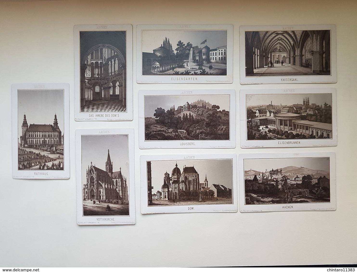 Lot 9 Anciennes Photos De Aix La Chapelle / Aachen "Rathhaus/Votivkirche/Dom/Louisberg" - Frey & Cie (Frankfurt) - 1866 - Old (before 1900)