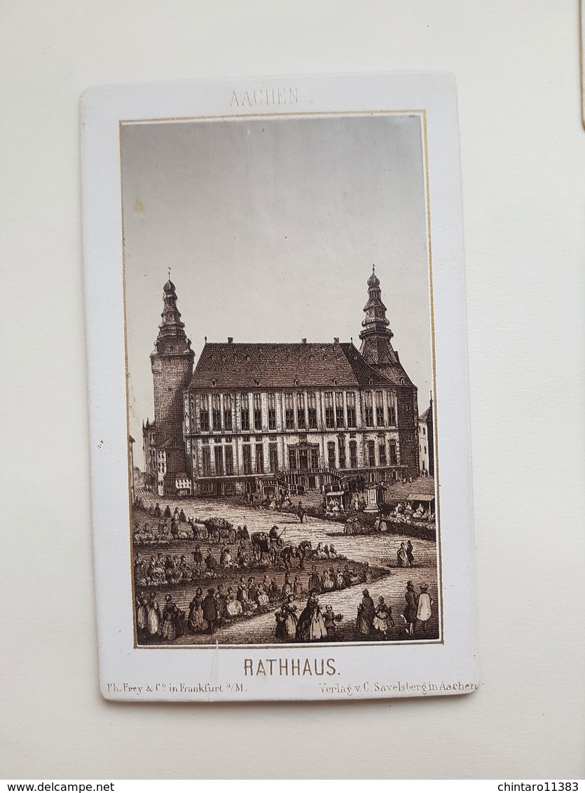Lot 9 Anciennes Photos De Aix La Chapelle / Aachen "Rathhaus/Votivkirche/Dom/Louisberg" - Frey & Cie (Frankfurt) - 1866 - Anciennes (Av. 1900)