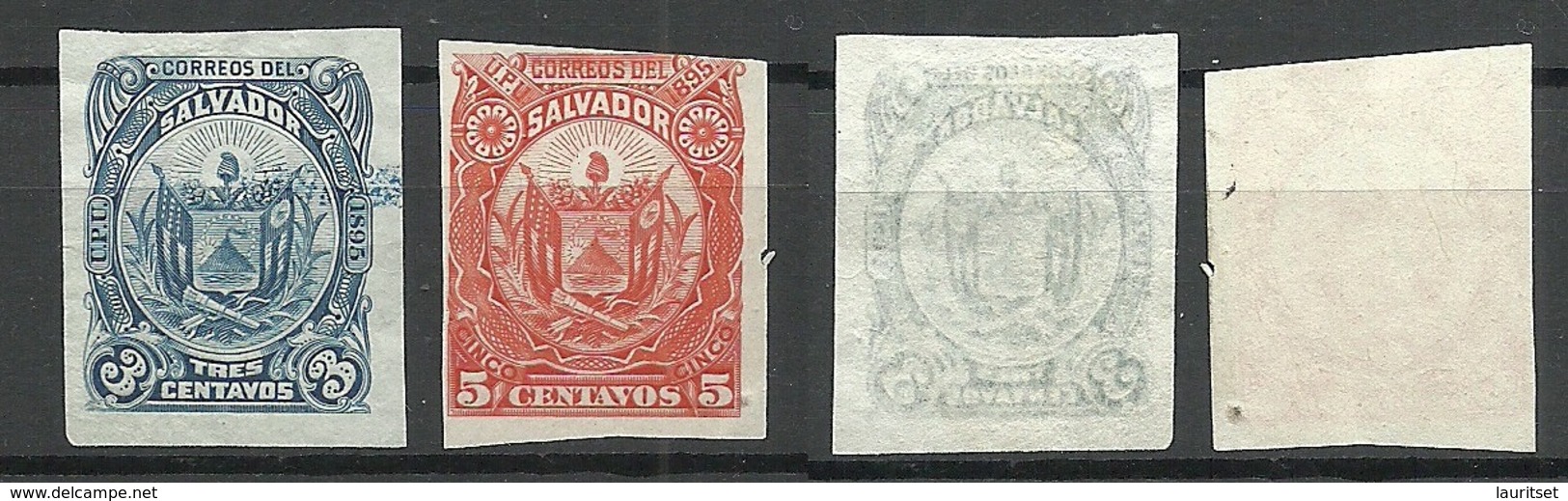 EL SALVADOR 1895 ESSAY Plate PROOF Michel 104 - 105 - El Salvador