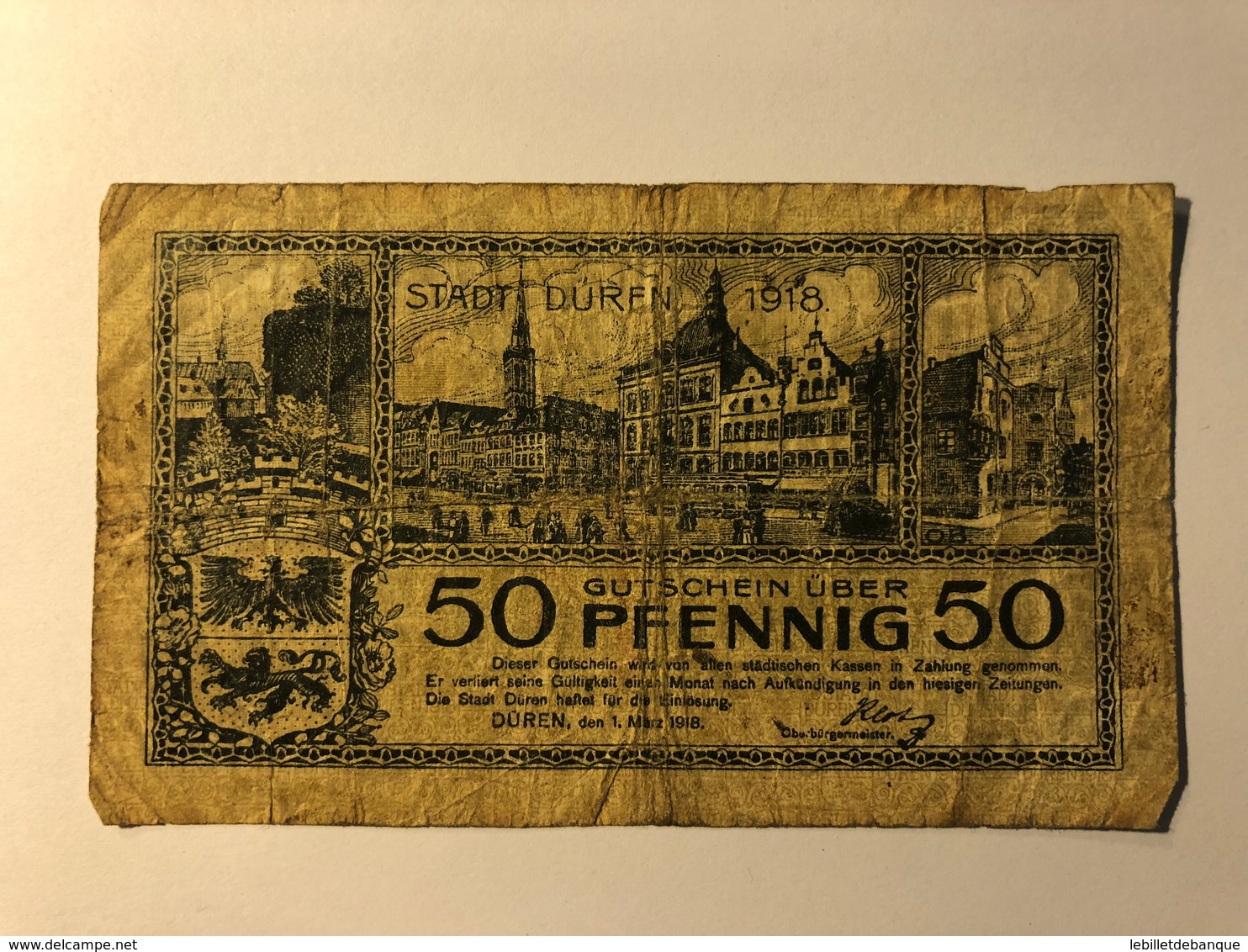 Allemagne Notgeld Duren 50 Pfennig - Collections