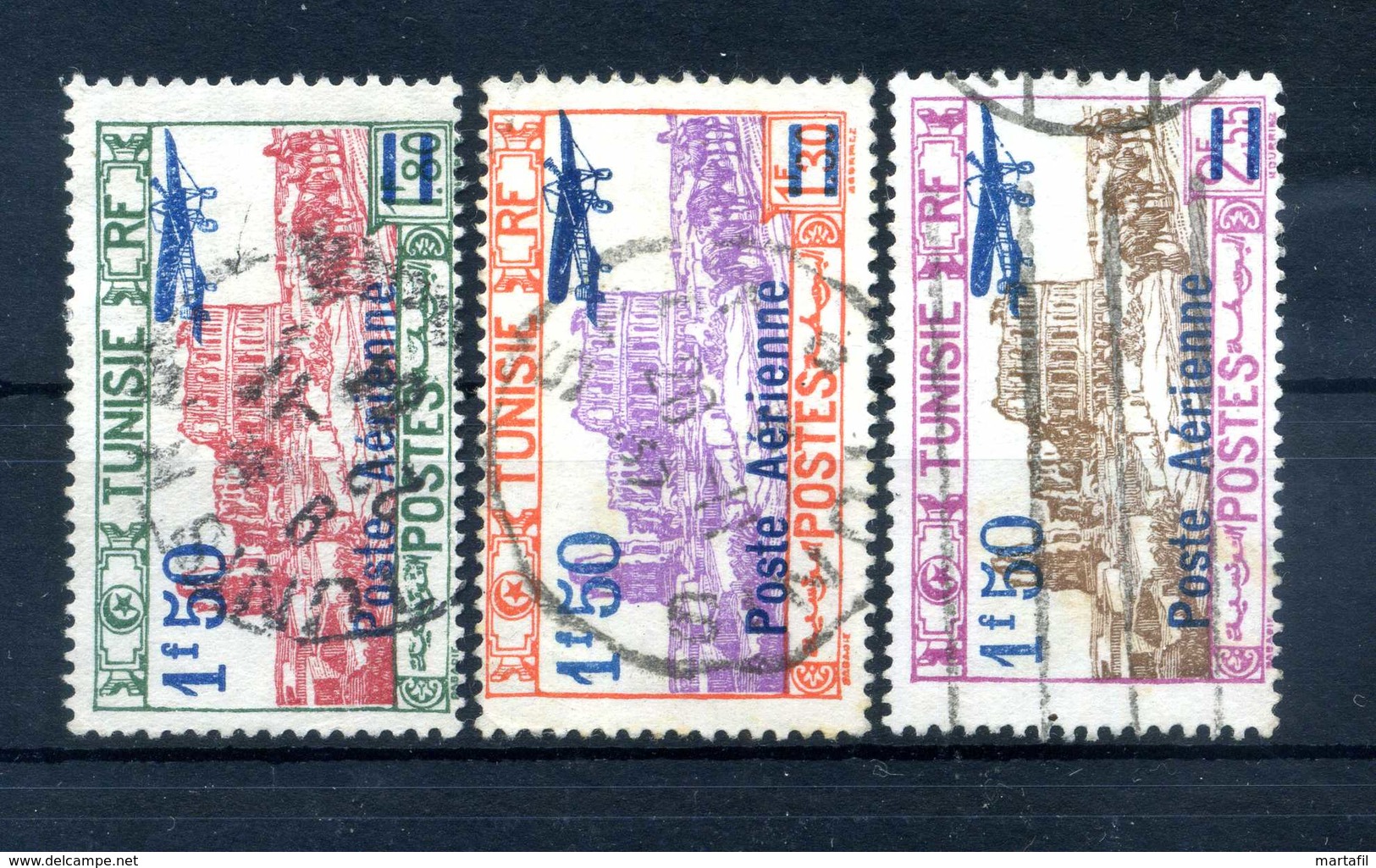 1930 TUNISIA SET PA USATO - Posta Aerea