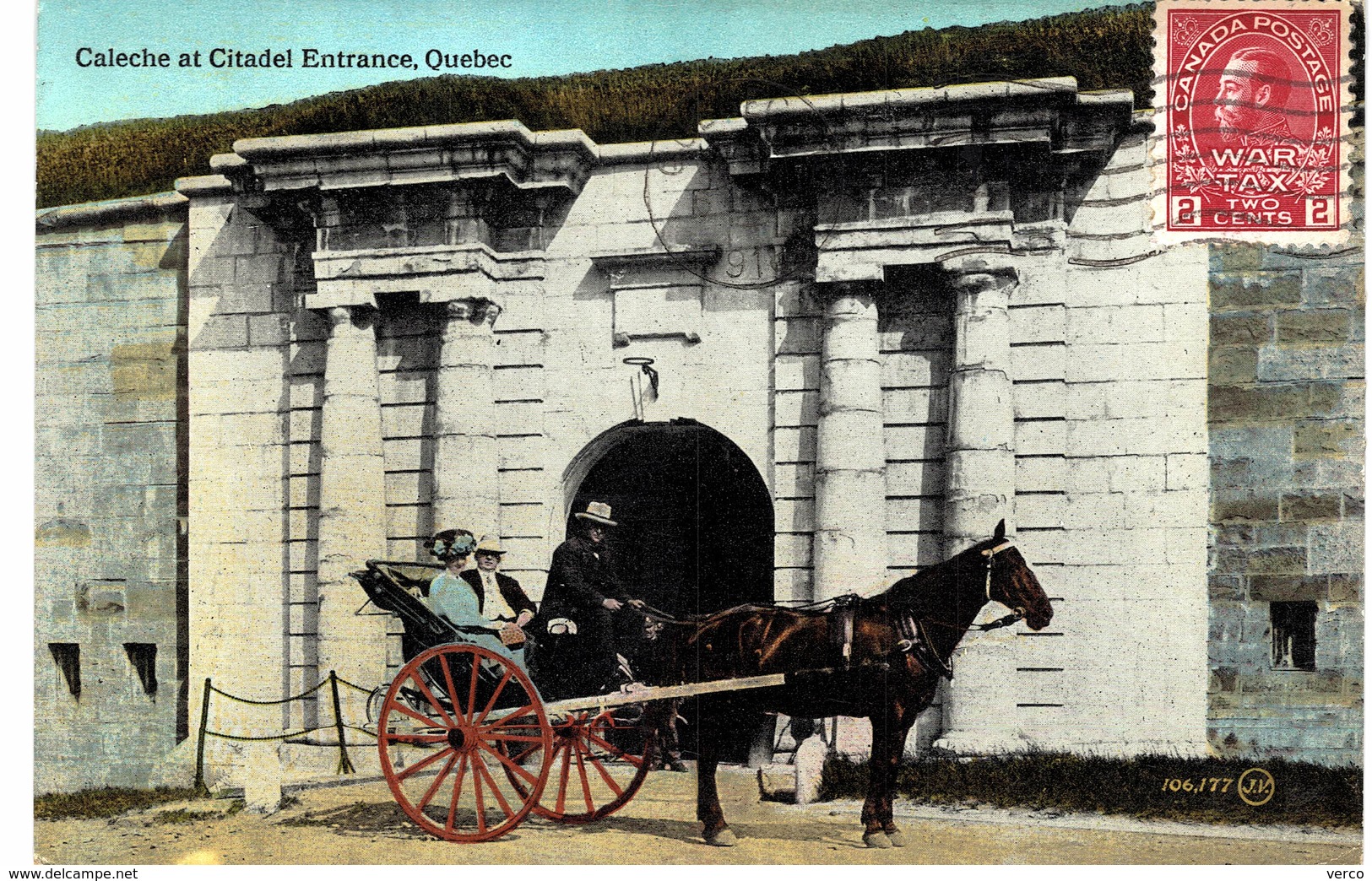 Carte  Postale Ancienne De QUEBEC - Caléche Citadelle Entrance - Québec - La Citadelle