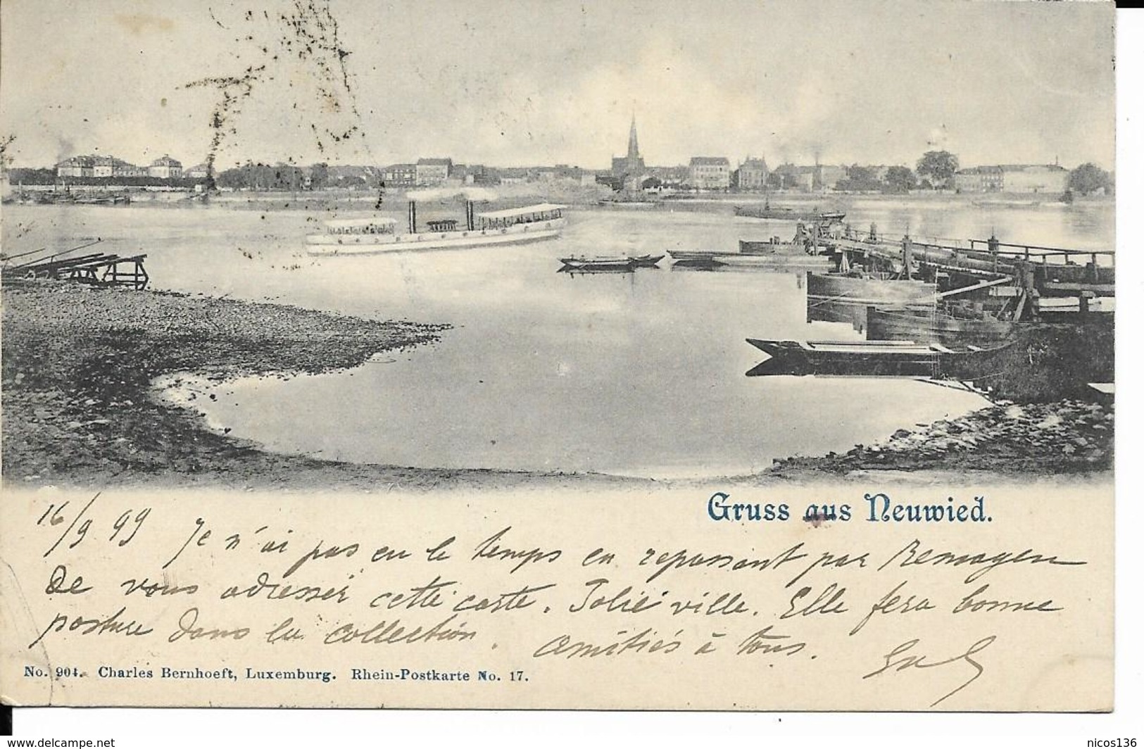 GRUSS AUS NEUWIED   ECRITE 1899 - Neuwied