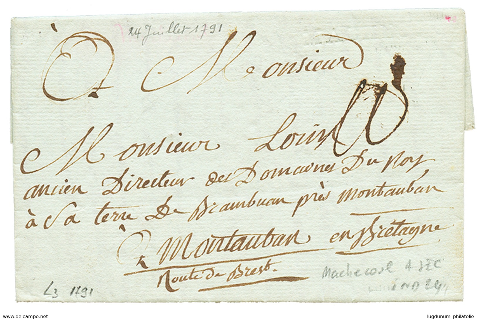 LOIRE INF. : 1791 MACHECOUL Frappe à Sec (Lenain 3). Indice 24. TB. - Autres & Non Classés