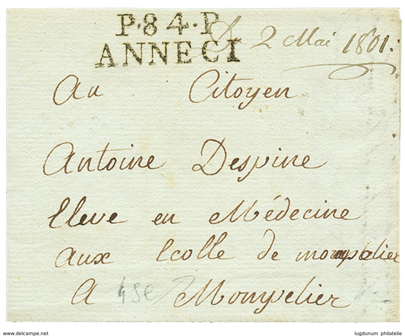 ANNECY : 1801 P.84.P ANNECI. Ss Texte Mais Daté. Superbe. - Other & Unclassified