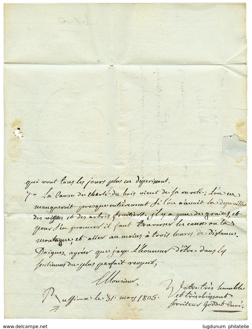 1805 P.84.P RUMILLY Sur Lettre Avec Texte Daté "RUFFIEUX". TB. - Other & Unclassified
