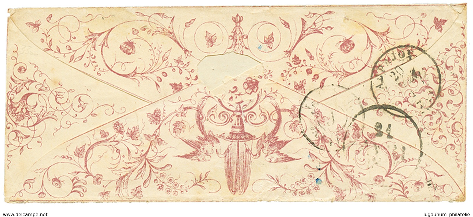 VALENTINE : 1846 T.15 PARIS + Taxe 2 Sur Magnifique Enveloppe VALENTINE. Superbe. - Other & Unclassified