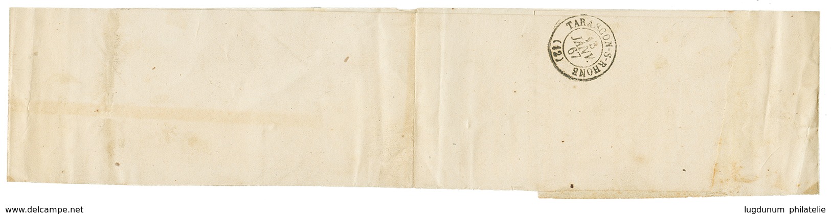 1867 TETE-BECHE Du 20c(n°22) Dans Une Bande De 3 + 5c(n°20) + 4c(n°27) + 10c(n°28) Obl. Cachet à Date T.15 AVIGNON Sur B - 1863-1870 Napoléon III. Laure