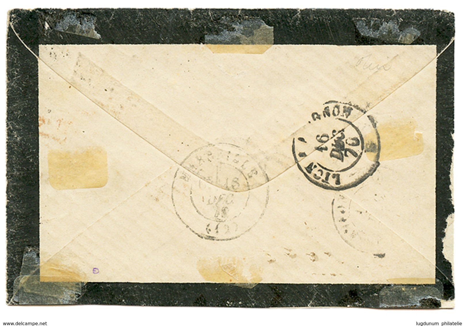 "Tarif Militaire Pour L' INDOCHINE" : 1870 20c BORDEAUX (n°45) Obl. GC 456 + T.17 BESANCON Sur Enveloppe Pour Un Militai - 1870 Ausgabe Bordeaux