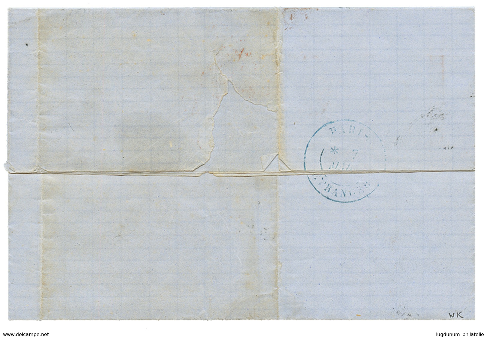 "Destination ILES Du CAP VERT" : 1872 Paire 5c EMPIRE (n°20) Un Ex. Pd + 40c LAURE + Paire 25c CERES Sur Lettre De ROUEN - 1871-1875 Ceres