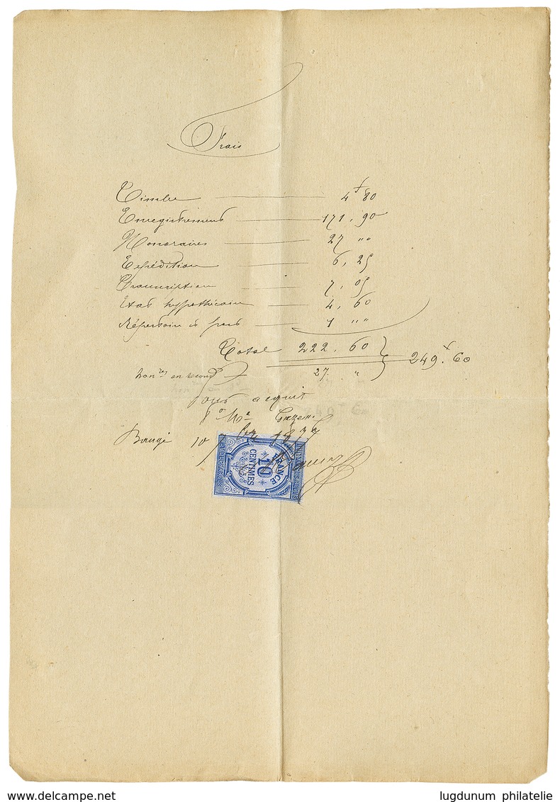 1877 1c CERES + 2c(n°74) + 5c(n°75) Obl. Sur IMPRIME Complet Pour PARIS. A L' Intérieur TIMBRE FISCAL à 10c. Combinaison - Sonstige & Ohne Zuordnung