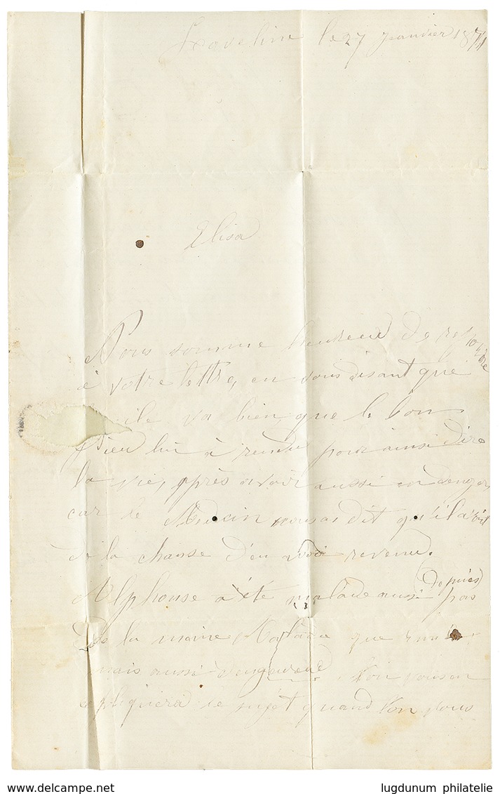 ALSACE-LORRAINE : 1871 Cachet Télégraphique BRUYERES En Bleu (dateur Manuscrit) + POSTES EPINAL Sur Lettre Avec Texte "S - Sonstige & Ohne Zuordnung