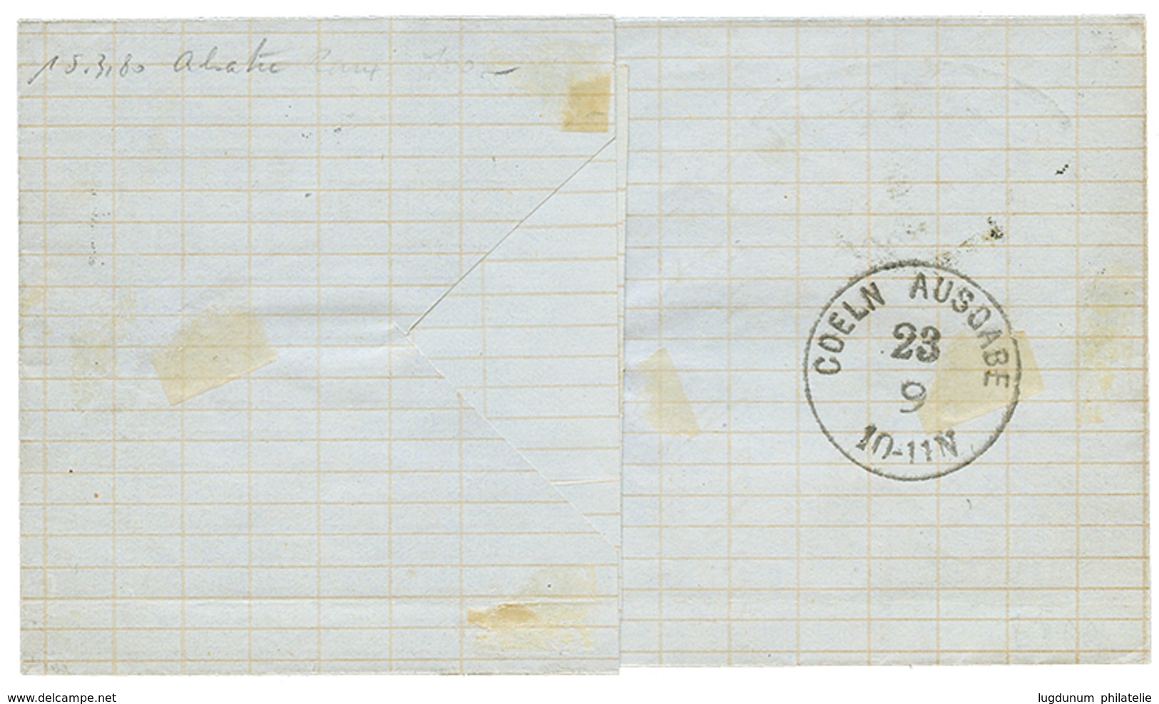 1871 5c(x3) Obl. COLMAR Sur Lettre Pour CÖLN. Trace De Pli Imperceptible Sur Un Timbre. TTB. - Sonstige & Ohne Zuordnung