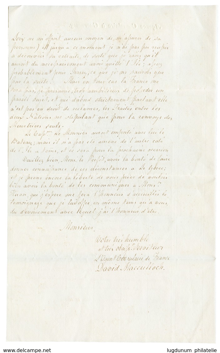 "AGENCE CONSULAIRE à GUERNESEY" : 1826 GRANDE BRETAGNE PAR ST MALO + Mention Manus. "AGENCE CONSULAIRE à GUERNESEY Sur L - 1701-1800: Precursori XVIII