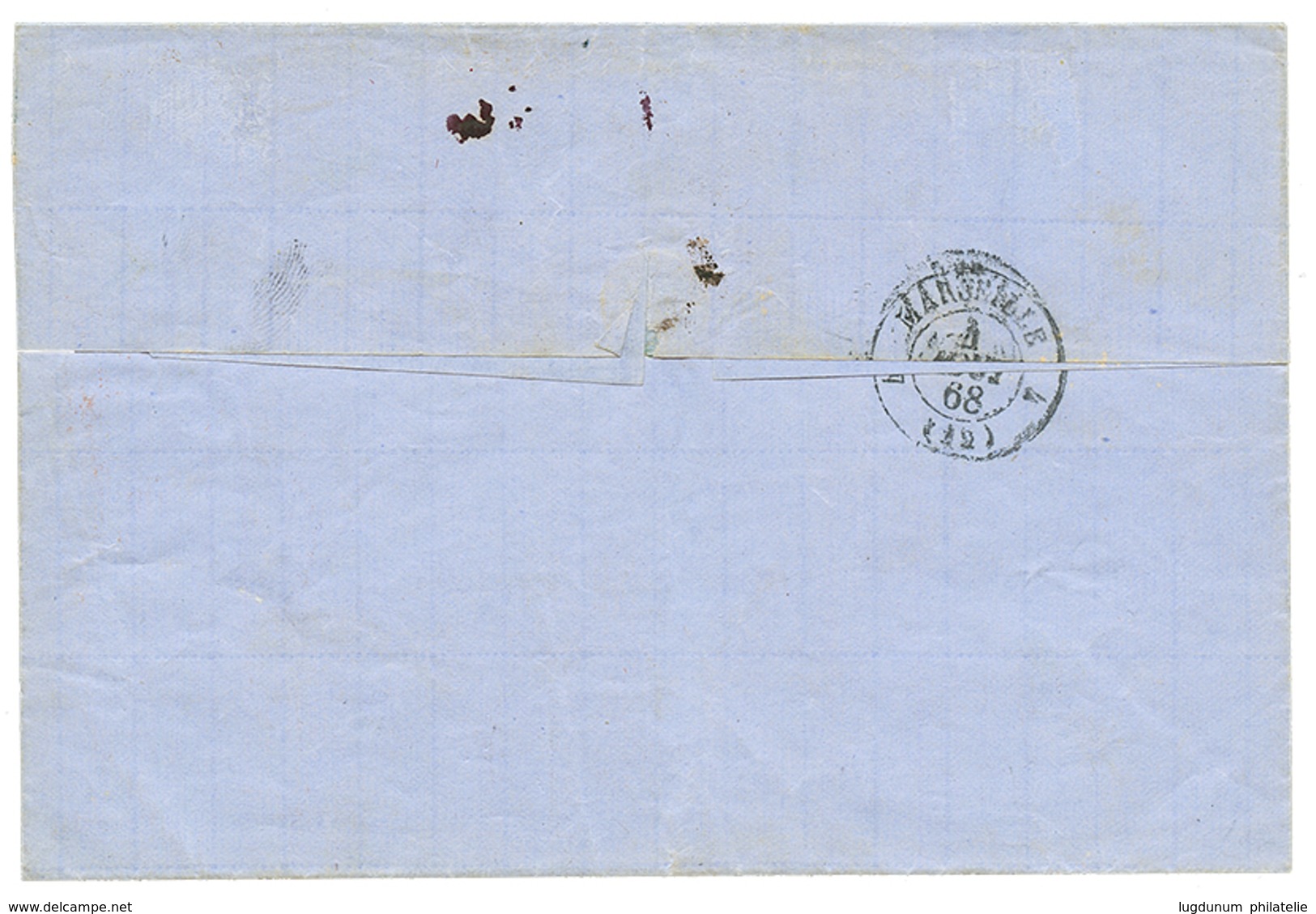 1868 Cachet Rare ALEXANDRETTE PAQ FR X N°5 + Taxe 6 Sur Lettre Pour La FRANCE. Superbe. - Schiffspost