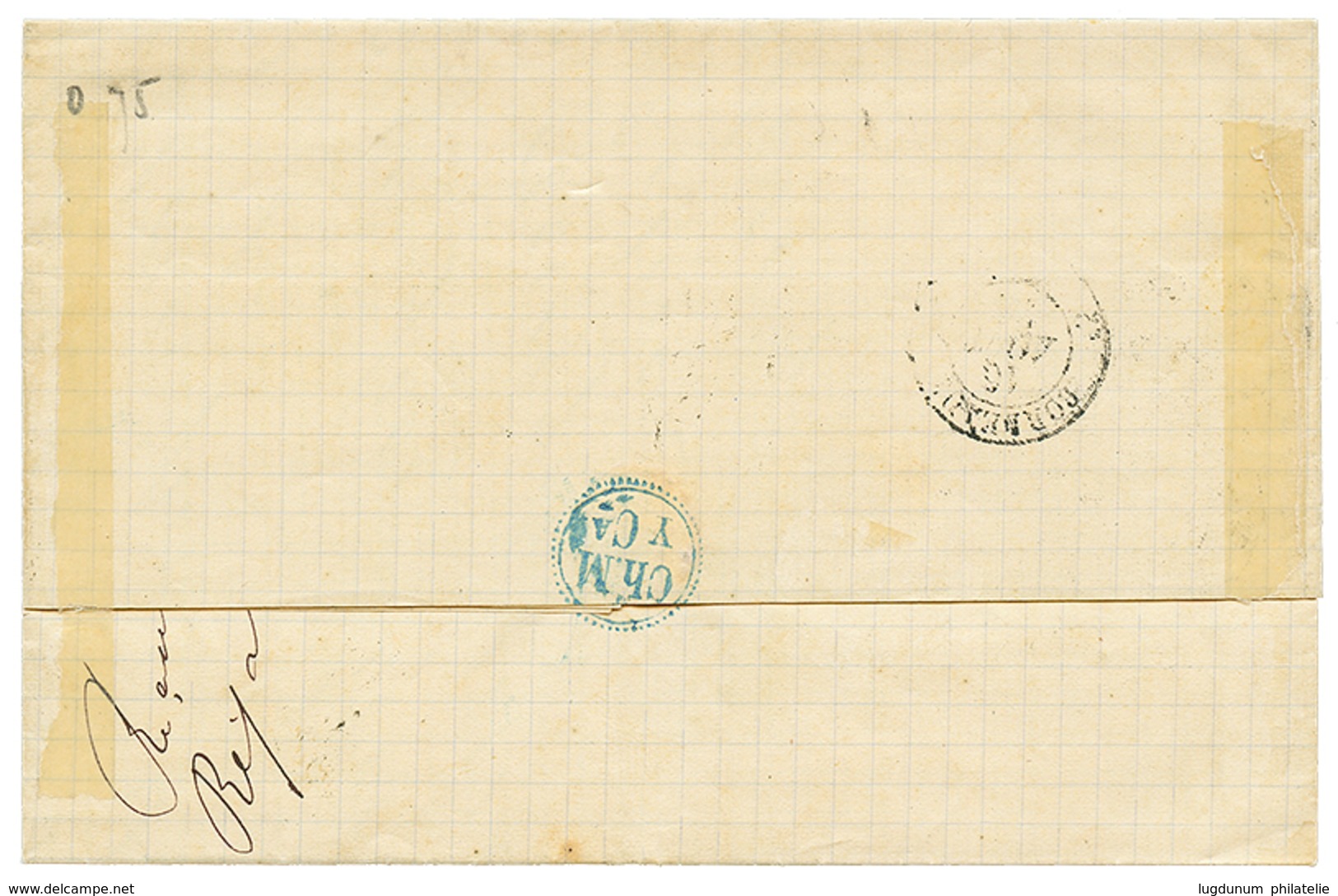 1879 1F SAGE Obl. LA GUAYRA + LIGNE D PAQ FR En Rouge(rare) Sur Lettre Pour BORDEAUX. Superbe Qualité. - Schiffspost