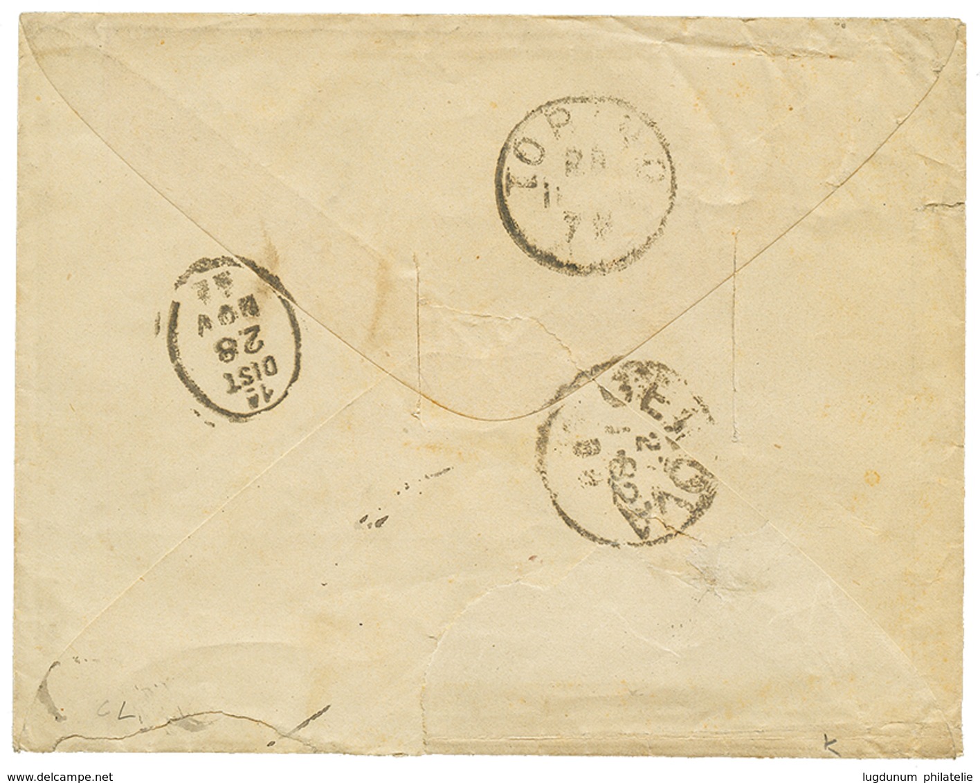 "JAFFA" : 1882 25c SAGE Obl. JAFFA SYRIE Sur Enveloppe Pour TORINO (ITALIE). TB. - Sonstige & Ohne Zuordnung