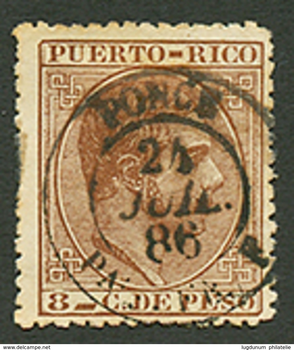 PORTO-RICO 8c Obl. Cachet Maritime PONCE PAQ. FR. F. Oblitération Rarissime. Piéce D' Amateur. TTB. - Sonstige & Ohne Zuordnung