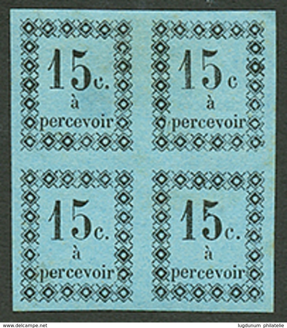 GUADELOUPE : TAXE Superbe Bloc De 4 Du 15c(n°4) Neuf * Dont Un Timbre Avec Variété "SANS POINT Aprés Le C" (n°4b). Signé - Sonstige & Ohne Zuordnung