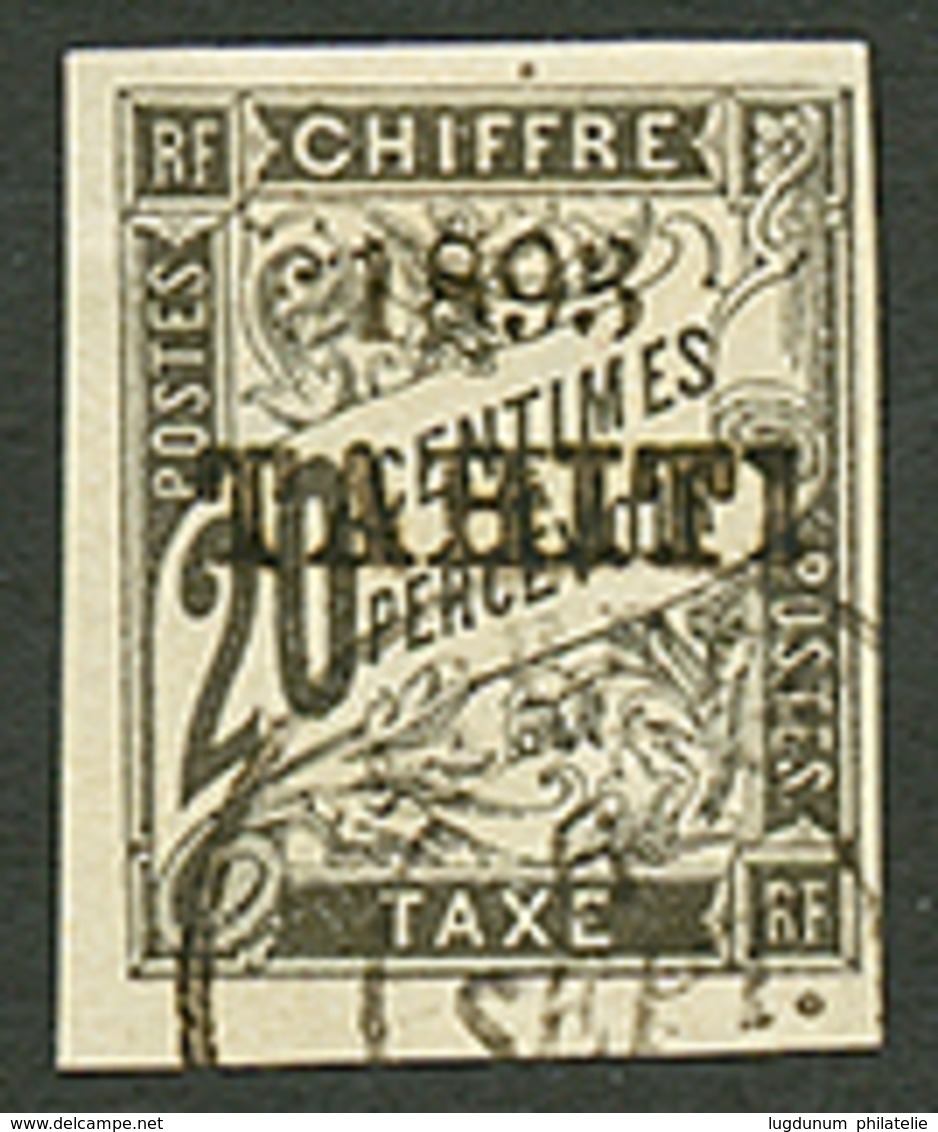 TAHITI : TAXE 20c(n°21) Oblitéré. Cote 650€. Signé CALVES. TTB. - Sonstige & Ohne Zuordnung