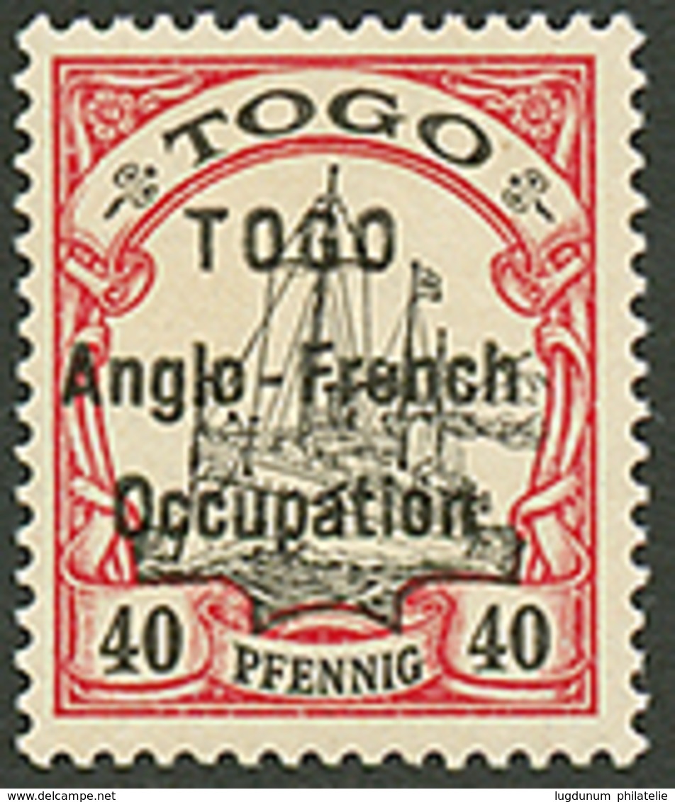 TOGO ANGLO-FRENCH OCCUPATION 40pf(n°38) Neuf * Trace De Charnière Trés Légère. Cote 750€. Certificat HOLCOMBE (1994) & S - Sonstige & Ohne Zuordnung
