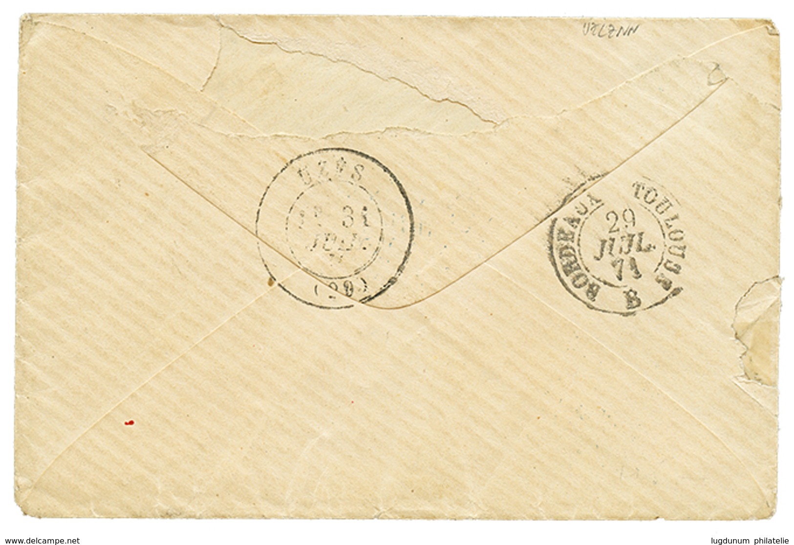 GOREE : 1868 AIGLE 10c + 40c Obl. GOR Bleu Sur Lettre(pd) Pour La FRANCE.Signé JF.BRUN. TB. - Autres & Non Classés
