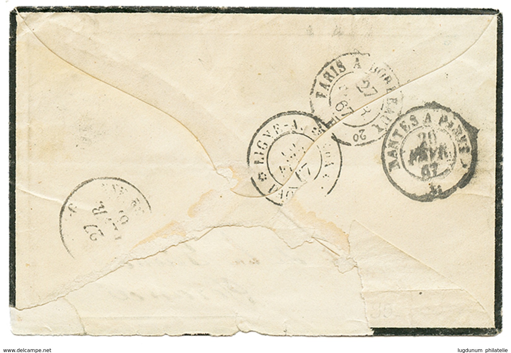 GUADELOUPE : 1867 AIGLE 5c(x2) + 40c Sur Lettre De POINTE A PITRE Pour La FRANCE. TB. - Sonstige & Ohne Zuordnung