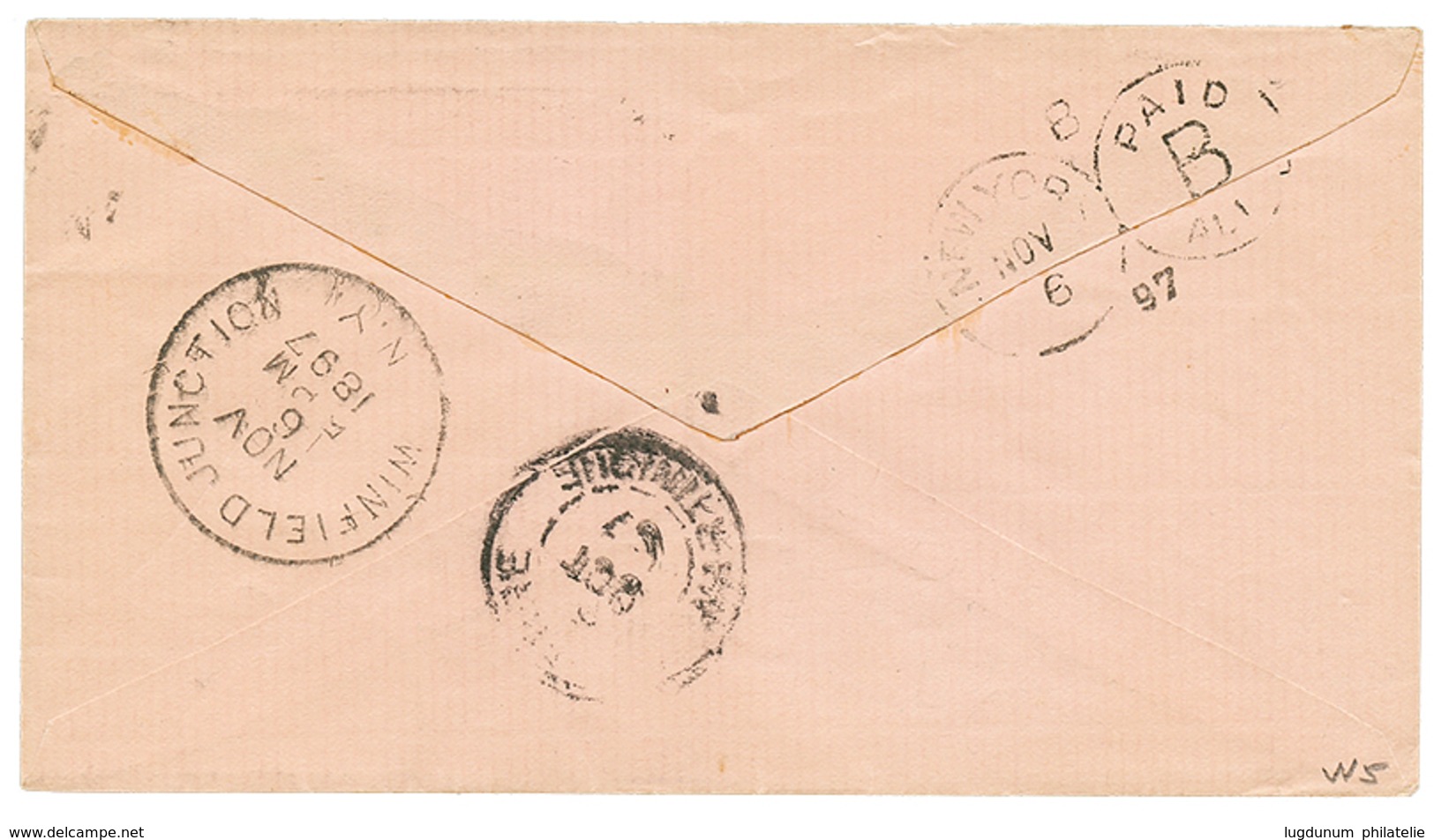 1897 1c(x5) + 20c Obl. CAYENNE GUYANE Sur Enveloppe RECOMMANDEE Pour WINFIELD (USA). Superbe. - Sonstige & Ohne Zuordnung