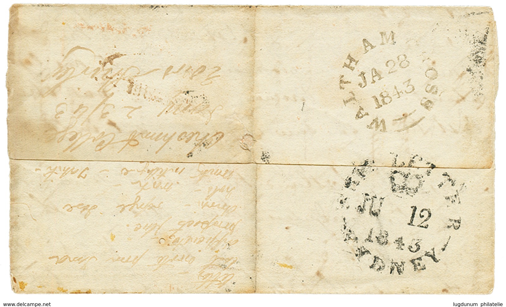 NOUVELLE HEBRIDES : 1843 PAID SHIP LETTER LONDON Sur Lettre Avec Texte (rabats Latéraux Absents) Pour Un Missionnaire Su - Sonstige & Ohne Zuordnung