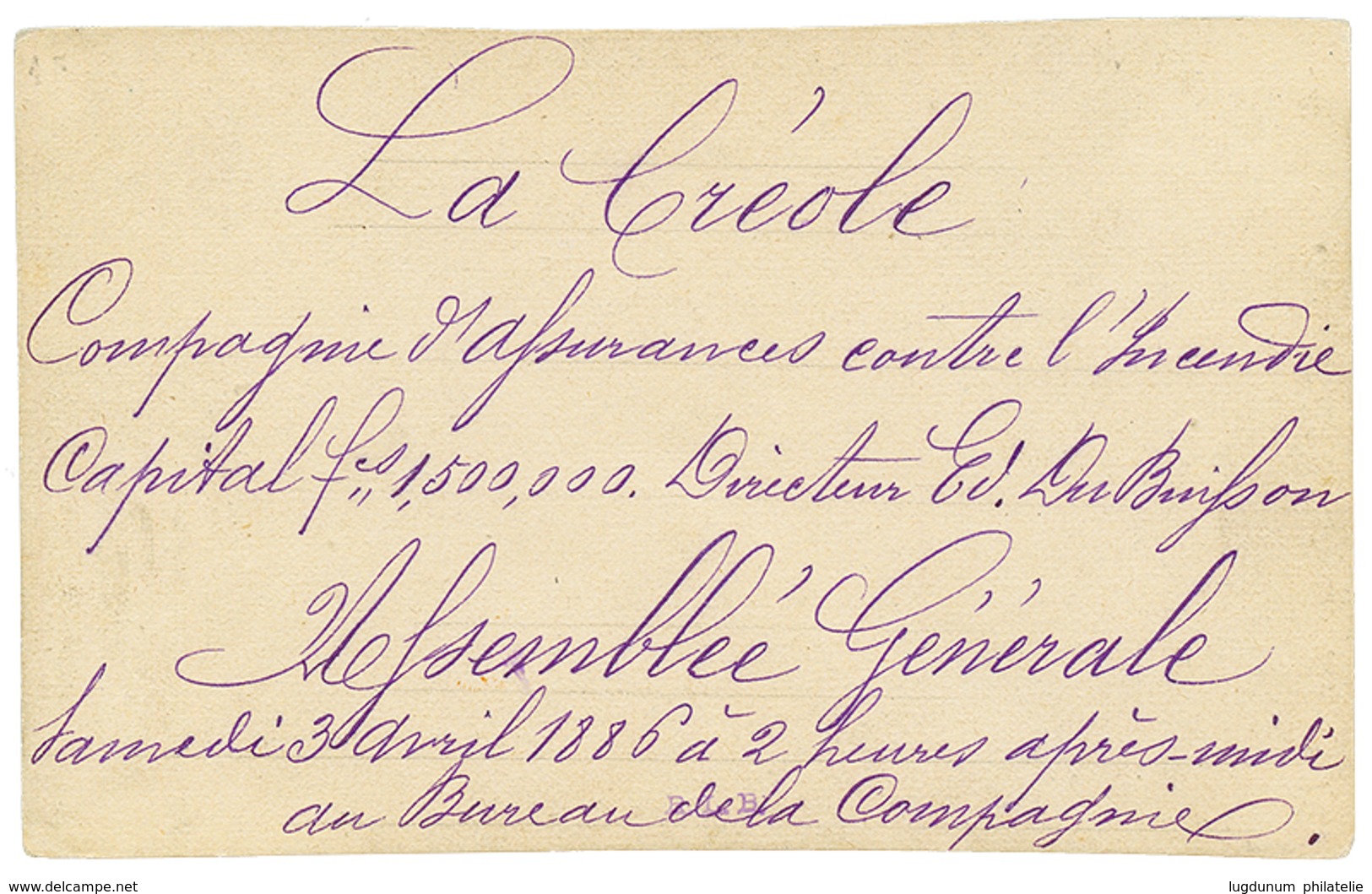 REUNION : 5c S/ 30c Obl. ST DENIS Sur CARTE (type Spécial) Pour ST DENIS. Rare. TTB. - Sonstige & Ohne Zuordnung