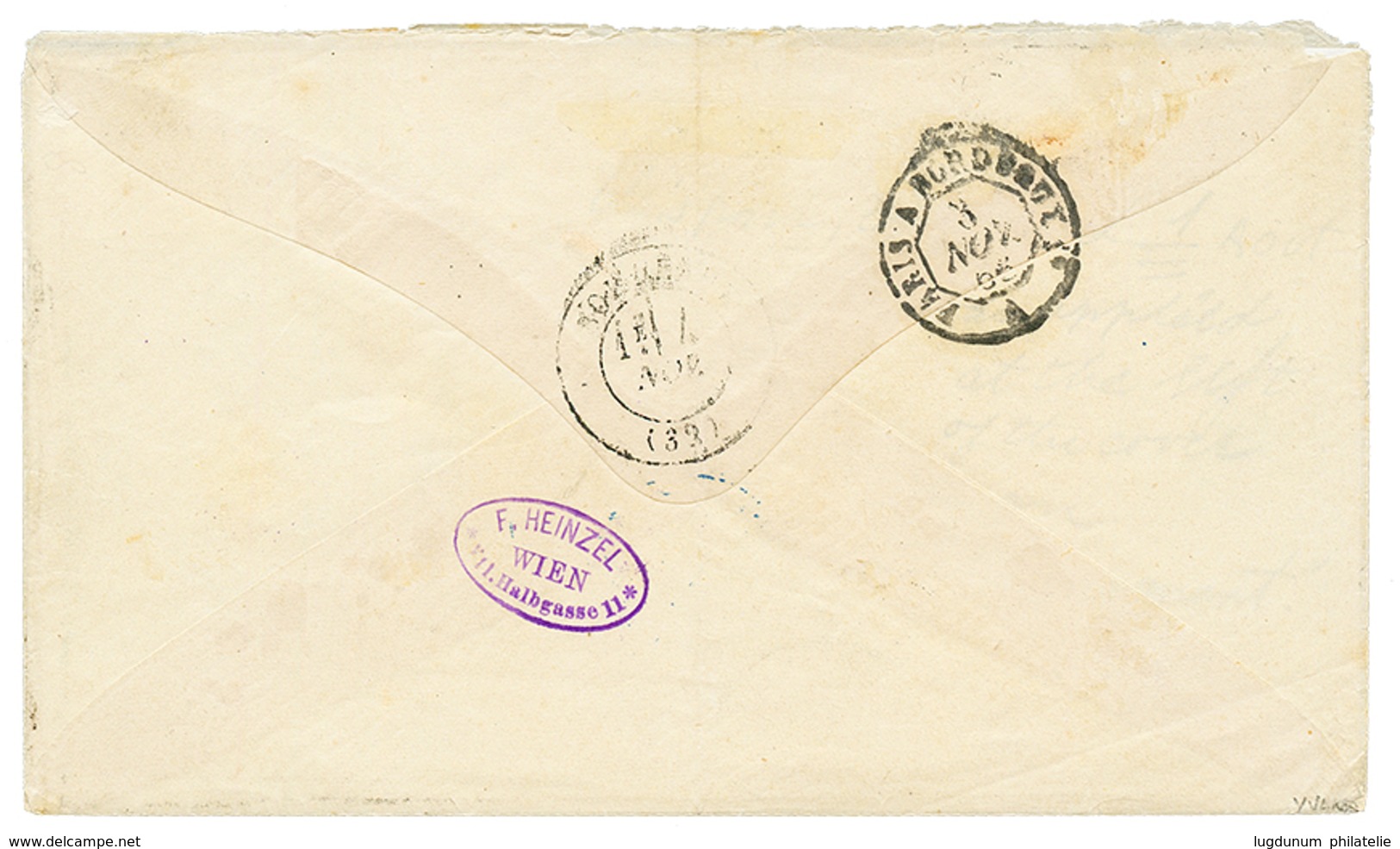 TAHITI : 1868 Superbe Tricolore Au Type AIGLE Avec 20c+ 40c + 80c Obl. Cachet à Date TAHITI(OCEANIE) PAPEETE Sur Envelop - Sonstige & Ohne Zuordnung