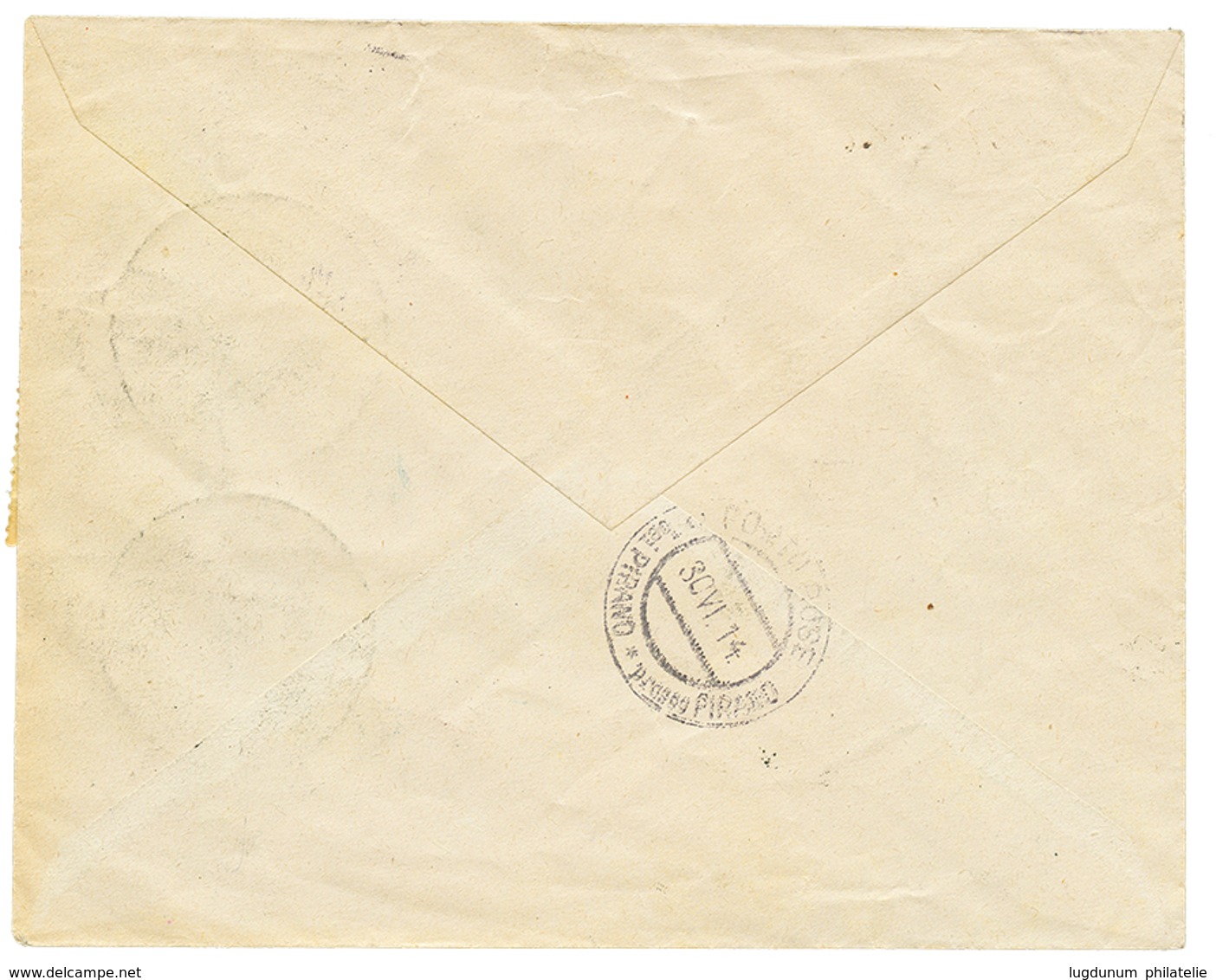 ALBANIA : 1914 5p(x4) +10p(x2)+ 20p+ 1Gr Canc. VLONE On REGISTERED Envelope To PORTOROSE. Vvf. - Albanien