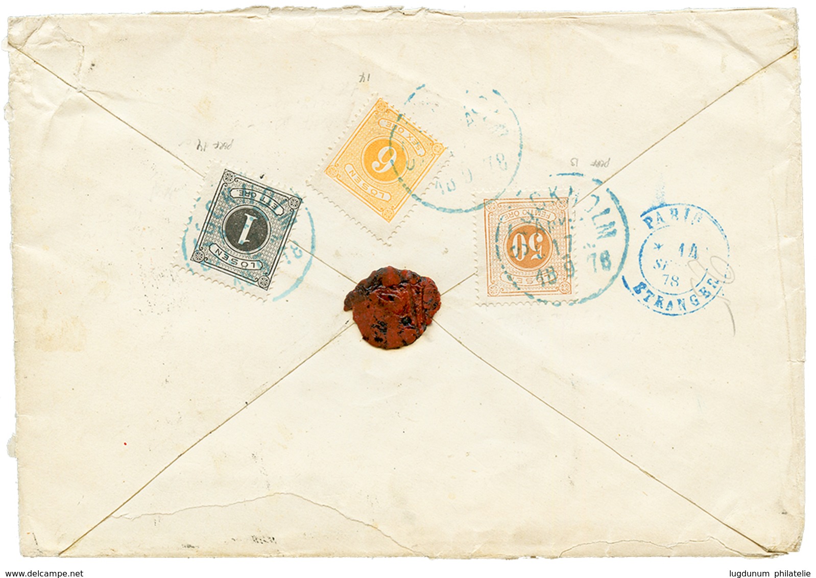 ARGENTINA : 1878 5c Canc. BUENOS AIRES + "57" Tax Marking + Rare French Entry Mark REPUB. ARG. BORDEAUX Red On Envelope  - Sonstige & Ohne Zuordnung