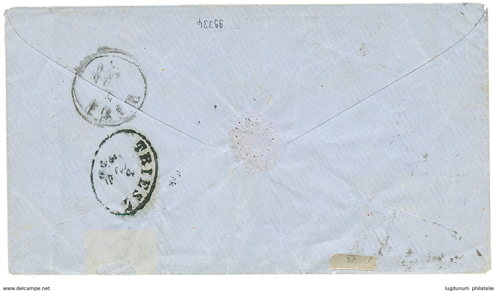 "JANINA" : 1870 15 Soldi (Grober Druck) Canc. JANINA On Envelope Via TRIEST To VIENNA. BPB Certificate (1999). Superb. - Levante-Marken