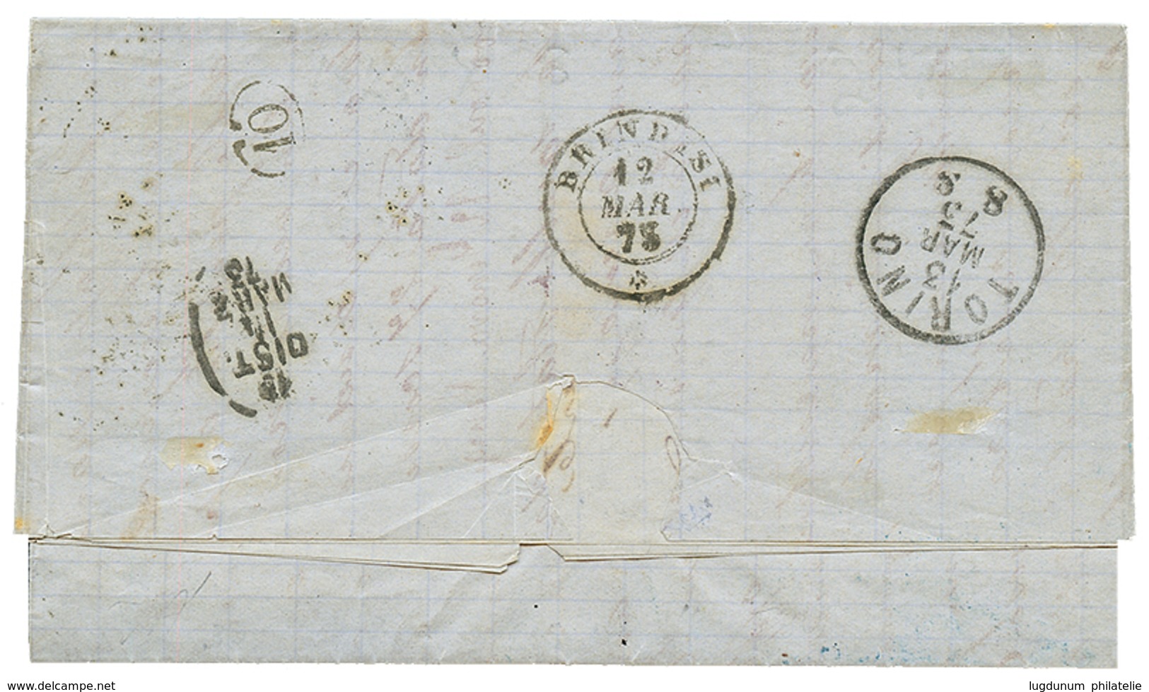 1873 10s + 15s Canc. SALONICH On Cover To TORINO(ITALY). Vf. - Levante-Marken