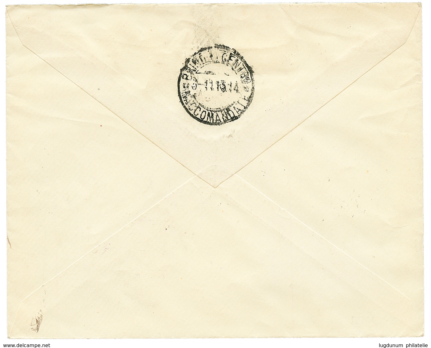 "SANTI QUARANTA" : 1915 50c Canc. SANTIQUARANTA On REGISTERED Envelope To BRINDISI. Scarce. Vf. - Levante-Marken