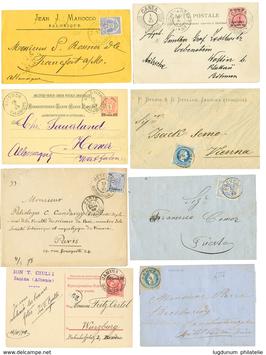 AUSTRIAN LEVANT - Superb Lot Of 13 Covers (RHODES, JANINA, METELINO, PREVESA, CANEA, SALONICH). Vvf. - Levante-Marken