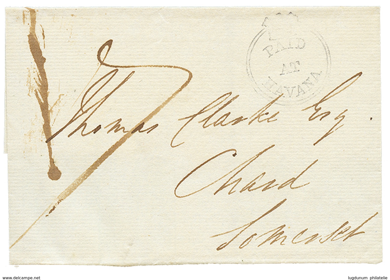 CUBA : Crown Circle PAID AT HAVANA "7" Tax Marking On Cover (no Text) To ENGLAND. Vf. - Sonstige & Ohne Zuordnung