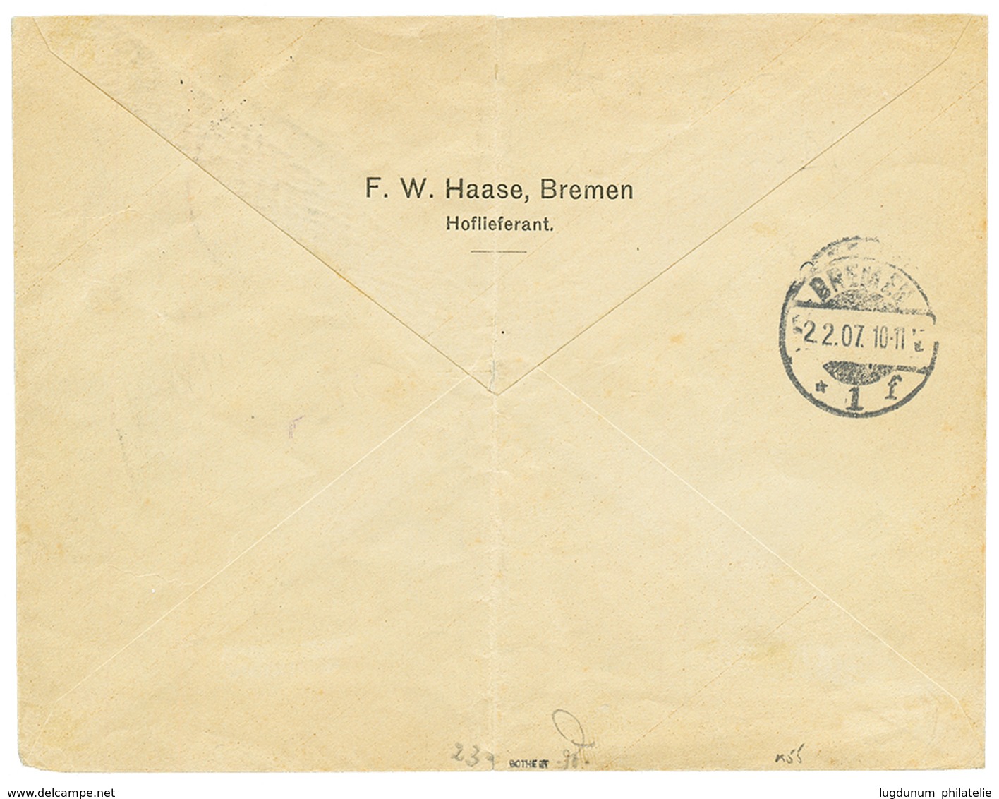 DSWA : 1907 5MARK Canc. SWAKOPMUND On REGISTERED Envelope To BREMEN. Signed BOTHE. Vvf. - Deutsch-Südwestafrika