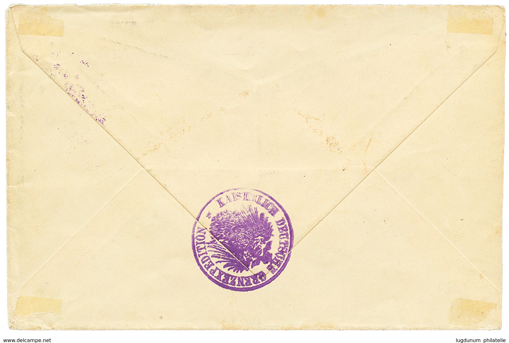 1913 10pf Canc. MOLUNDU + KAISERL. DEUTSCHE GRENZEXPEDITION On Envelope To DUALA. RARE. Dr Horst Walter LANTELME Certifi - Kamerun